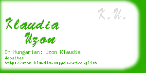 klaudia uzon business card